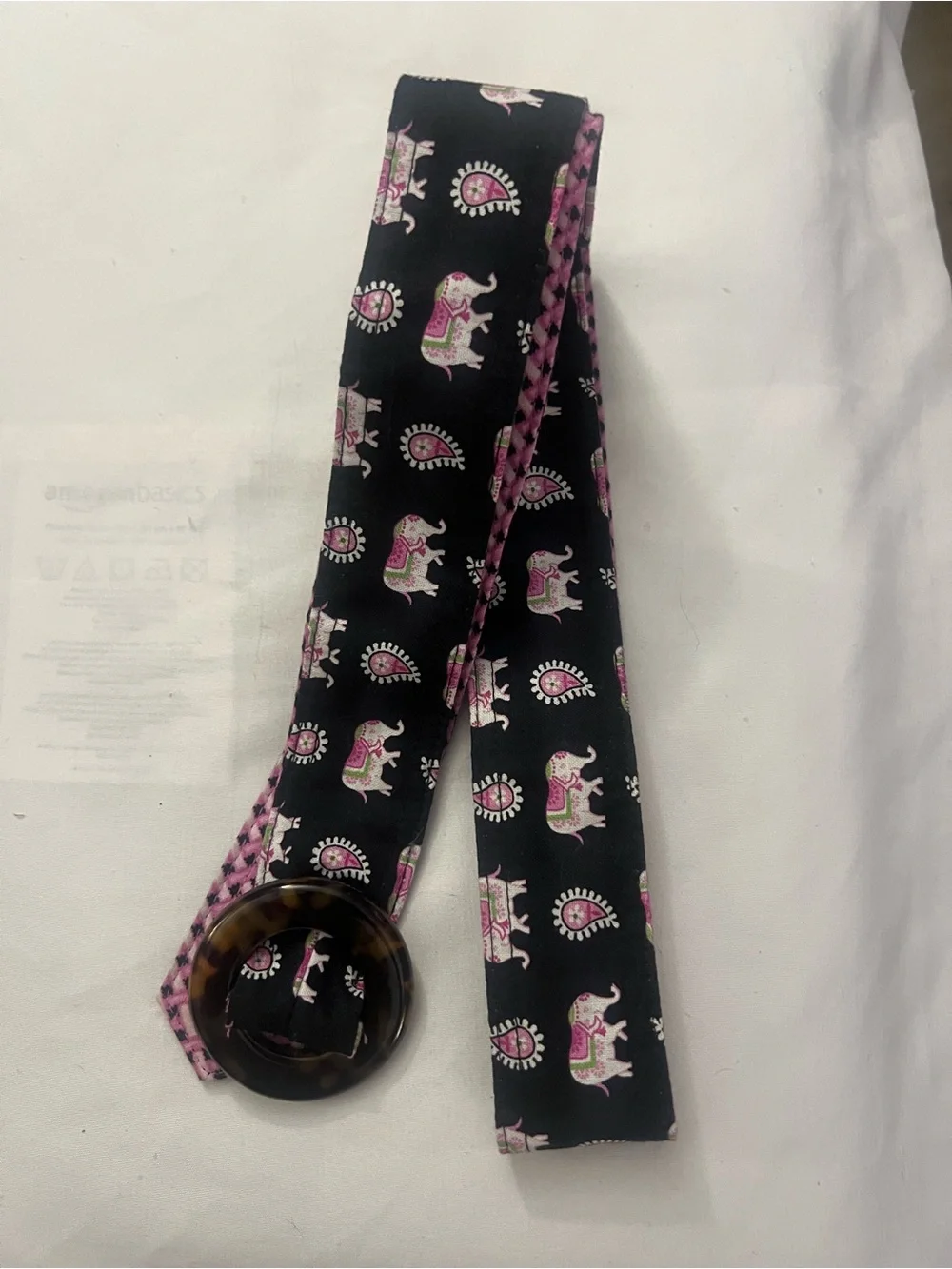 Vera Bradley Elephant reversible fabric belt. EUC. Size M/L approx 43 inches.